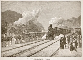 El Tren Fúnebre del General Grant Pasando por West Point, de un libro pub. 1896